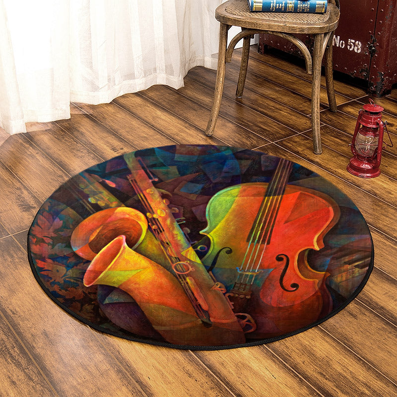 Saxophone And Cello TN080838 Round Area Rug