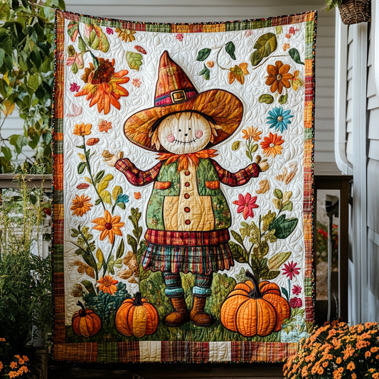 Scarecrow Autumn Festivities Quilted Blanket NCU0PD731