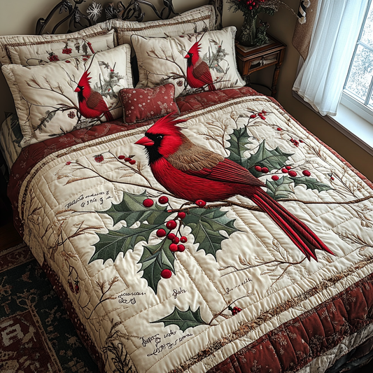 Scarlet Serenity Quilted Bedding Set NCU0DV2167