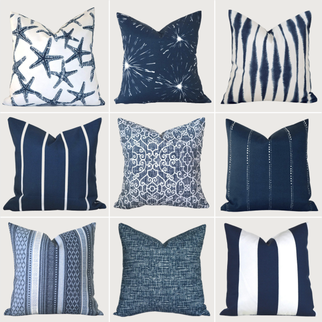 Navy Shades Cushion Covers