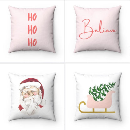 Pink Christmas Cushion Covers