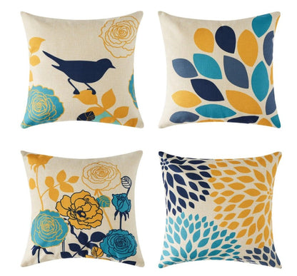 Golden Azure Cushion Covers