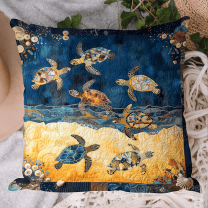 Sea Turtle Mingle Quilted Pillow Case NCU0TH1372