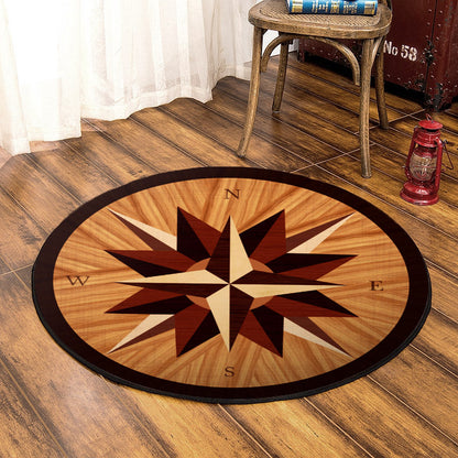 Sea Compass QN090875 Round Area Rug