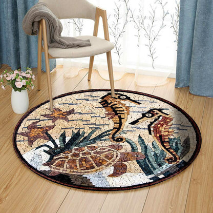 Sea HT160816TM Round Area Rug