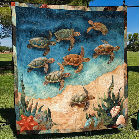 Sea Turtle Oasis Quilted Blanket NCU0TH1171