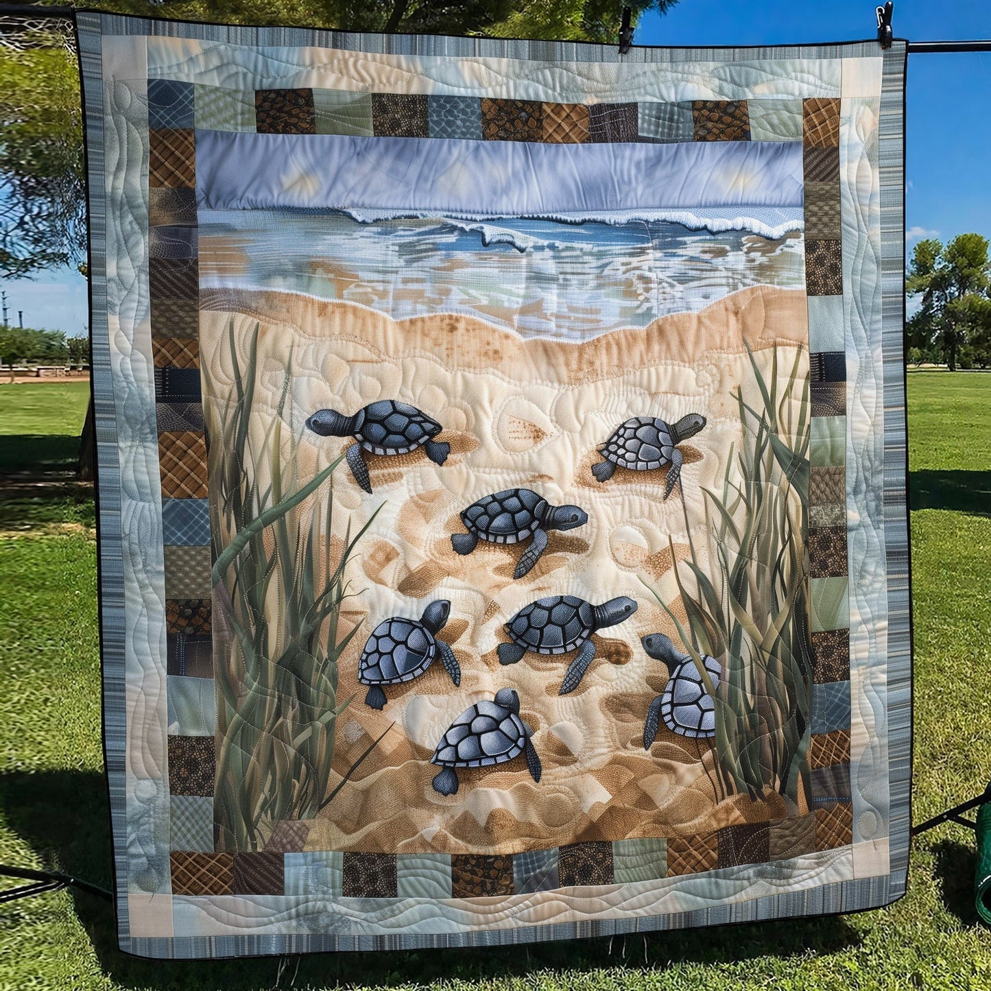 Sea Turtle Quilted Blanket NCU0VT28