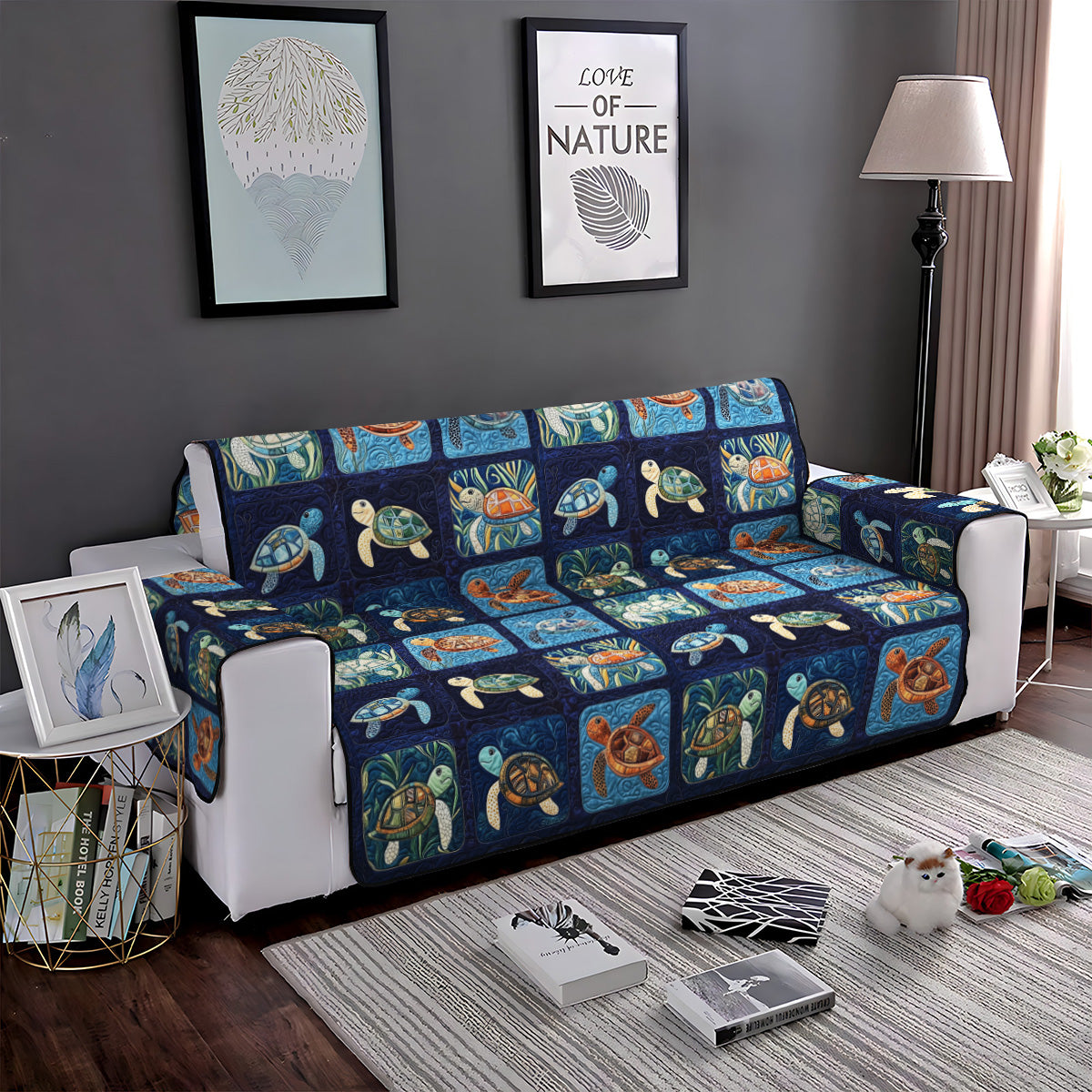 Sea Whisper Quilted Sofa Cover NCU0PT1164