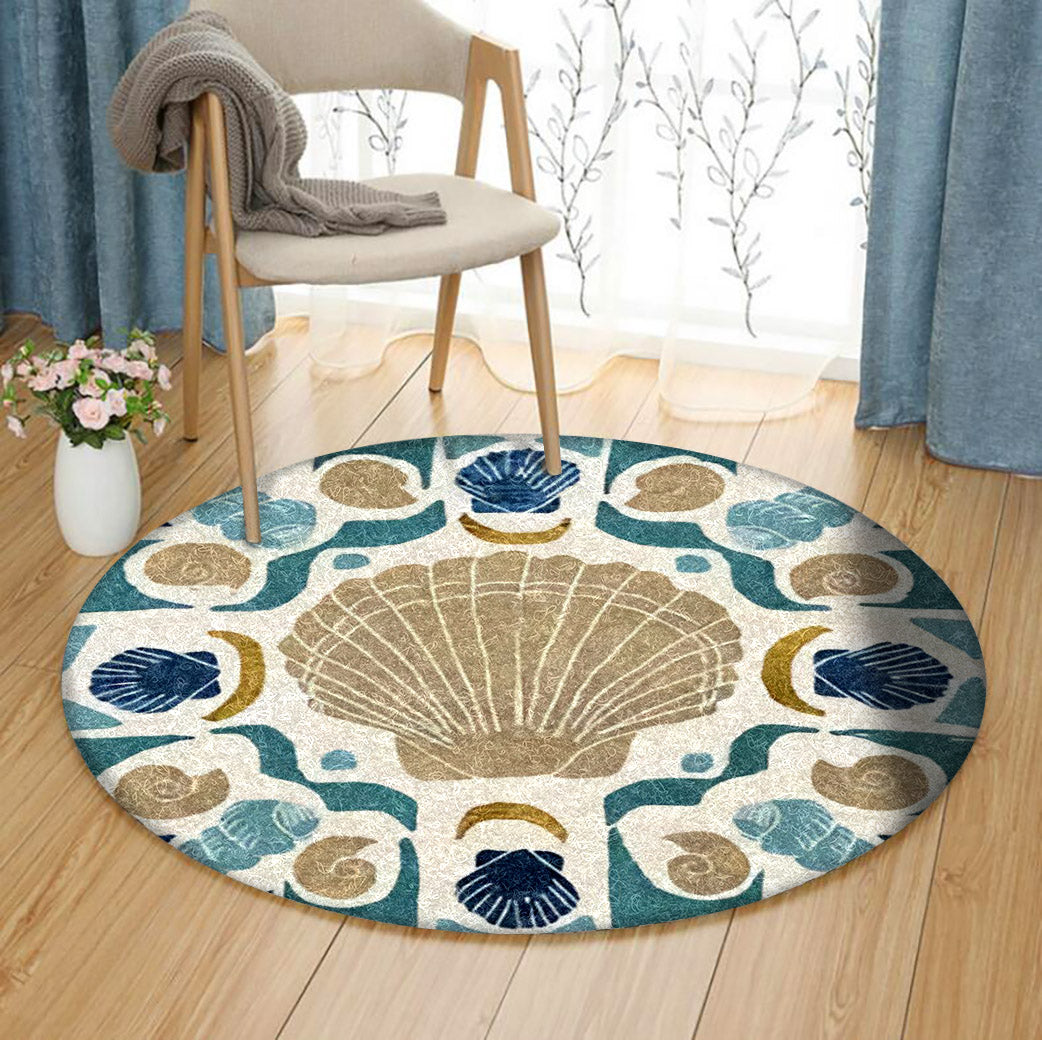 Seashell HT220827TM Round Area Rug