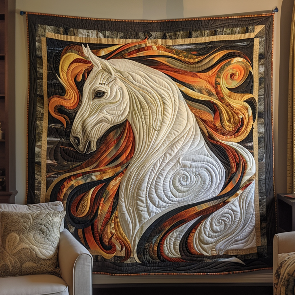 Serene Mane Horse Quilted Blanket NCU0TH766