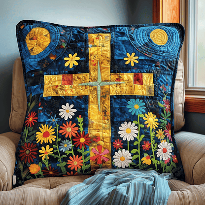 Serene Cross Quilted Pillow Case NCU0TH1077