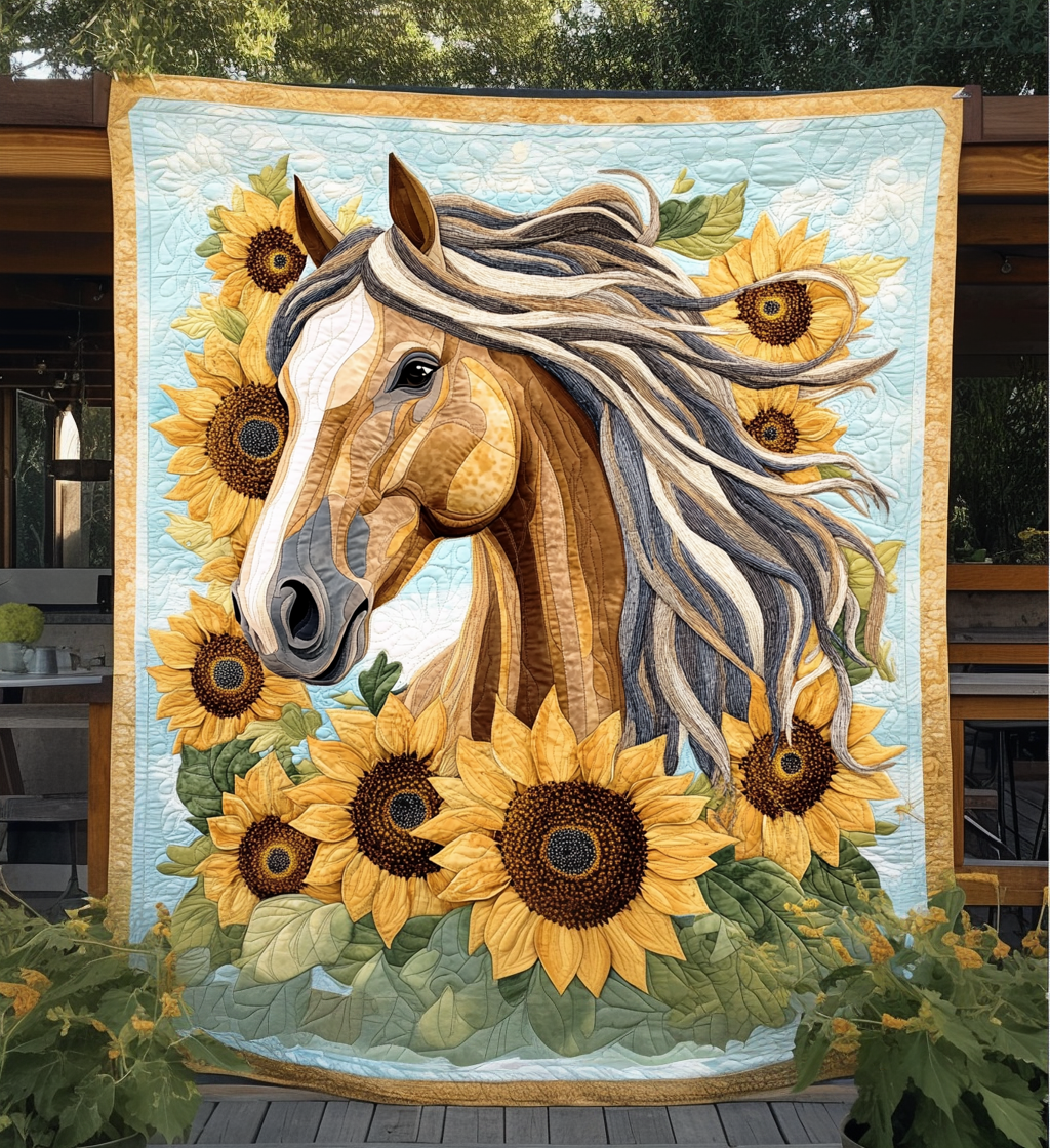 Serene Steed Art Quilt Hanging NCU0DV843