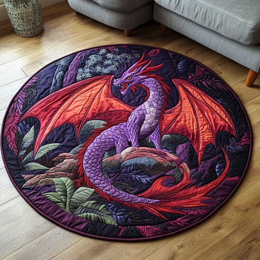 Serpent Circle Quilted Round Mat NCU0DK1022