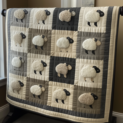 Shadow and Light Sheep Quilted Blanket NCU0TL301