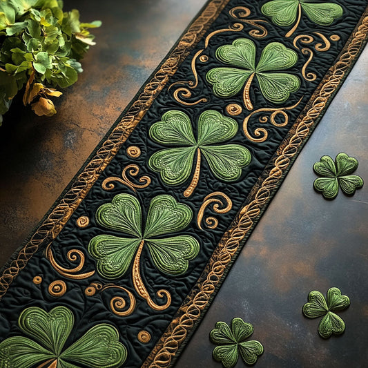 Shamrock Glow Quilted Table Runner NCU0PT3032