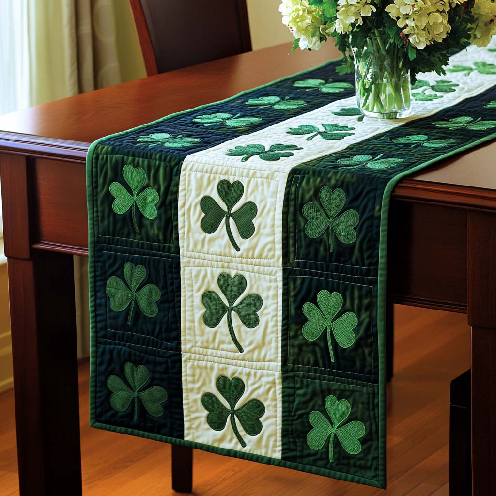 Shamrock Spirit Quilted Table Runner NCU0NT1623