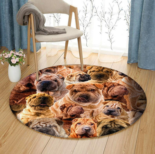 Shar Pei Dog HM170825TM Round Area Rug