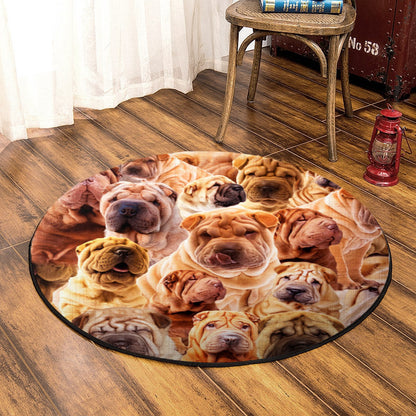 Shar Pei Dog HM170825TM Round Area Rug