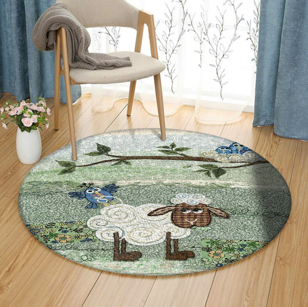 Sheep Bird BT0711031RR Round Area Rug