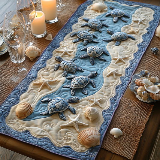 Shell and Waves Quilted Table Runner NCU0DV2313