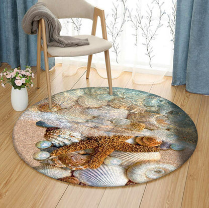 Shells And Starfish HM0810093TM Round Area Rug