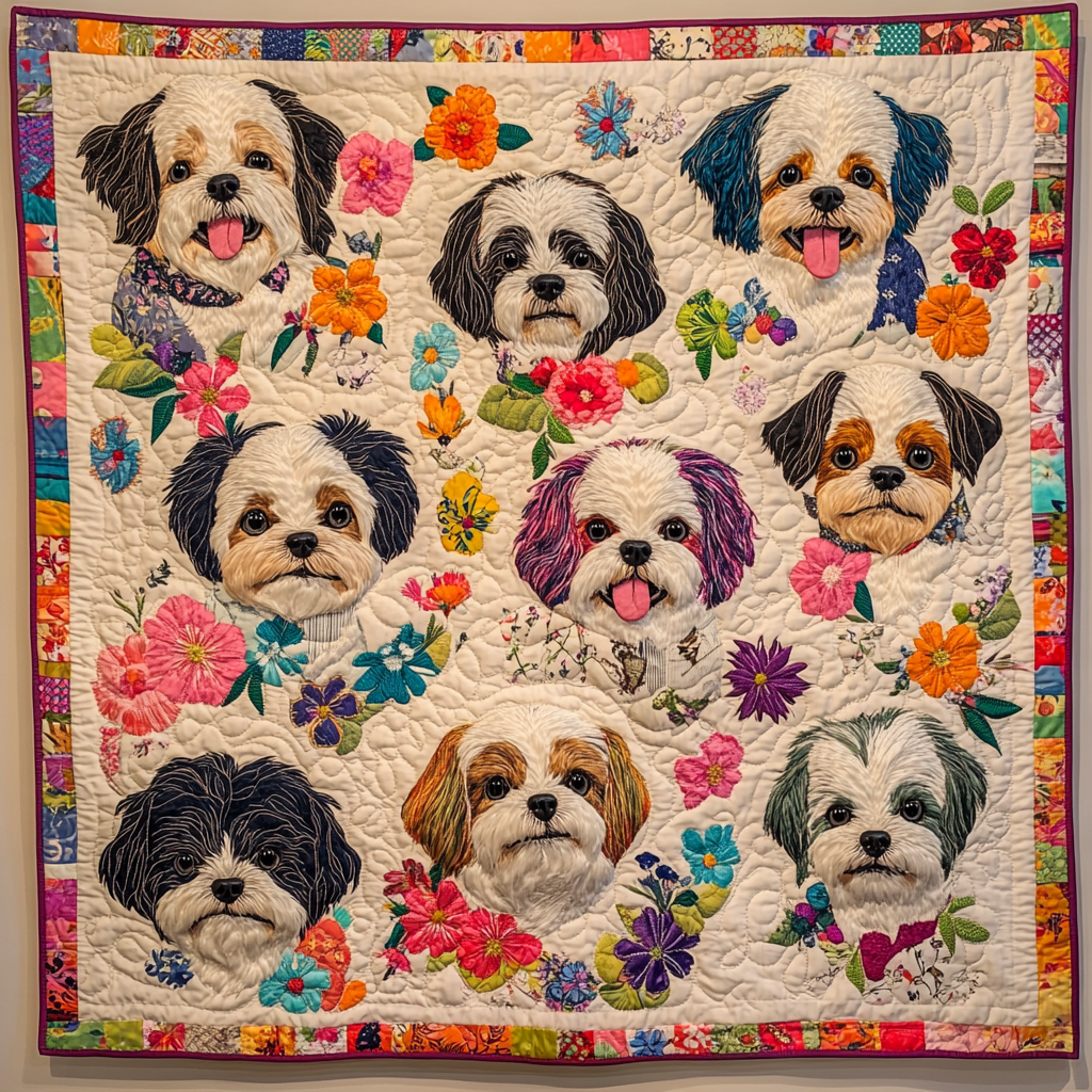 Shih Tzu Serenity Quilted Blanket NCU0DK456