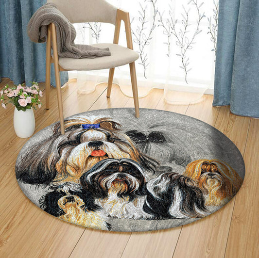 Shih Tzu HM0110090TM Round Area Rug