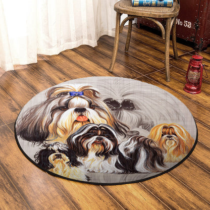 Shih Tzu HM0110090TM Round Area Rug