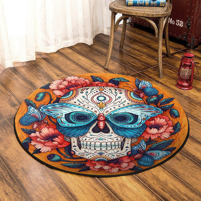 Skull BT120810AA Round Area Rug