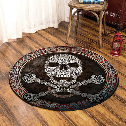 Skull Celtic HM150823TM Round Area Rug