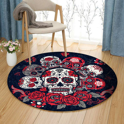 Skull DD220822RR Round Area Rug