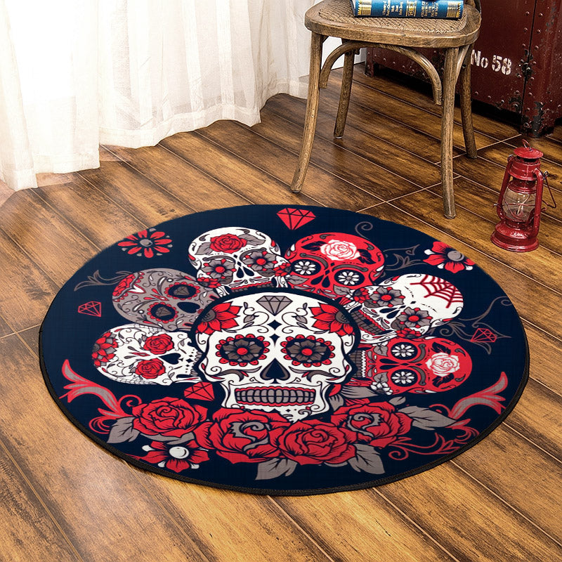 Skull DD220822RR Round Area Rug