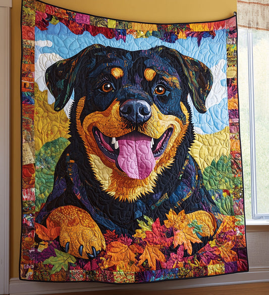 Sky-Gazing Rottweiler Throw Quilted Blanket NCU0PT348