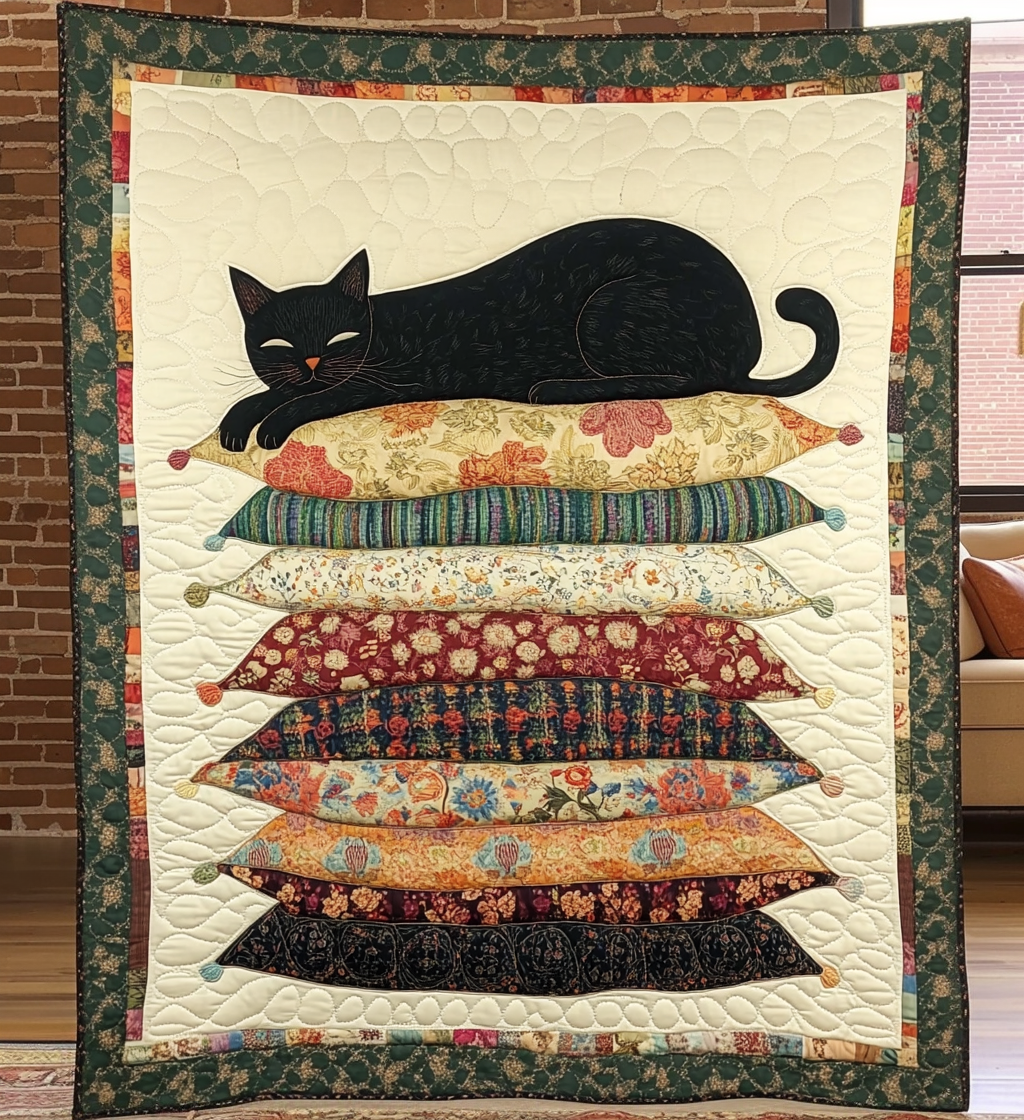 Sleepy Cat Quilted Blanket NCU0DV754