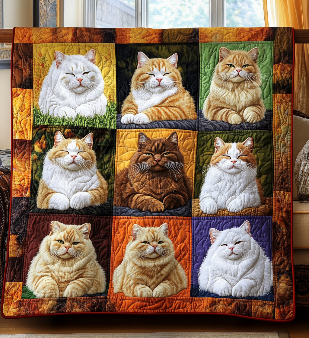 Sleepy Kitten Quilted Blanket NCU0DV631