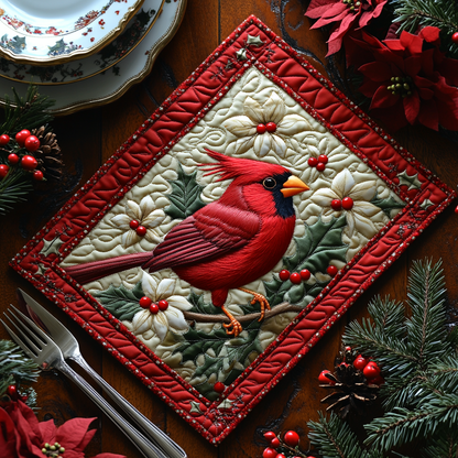 Snow Cardinal Quilted Placemat NCU0DV1133