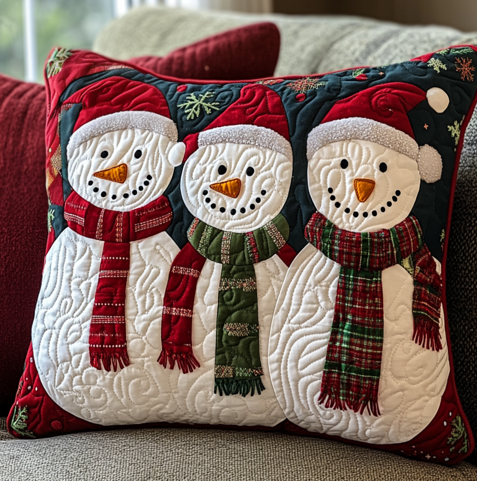 Snow Family Quilted Pillow Case NCU0VH707