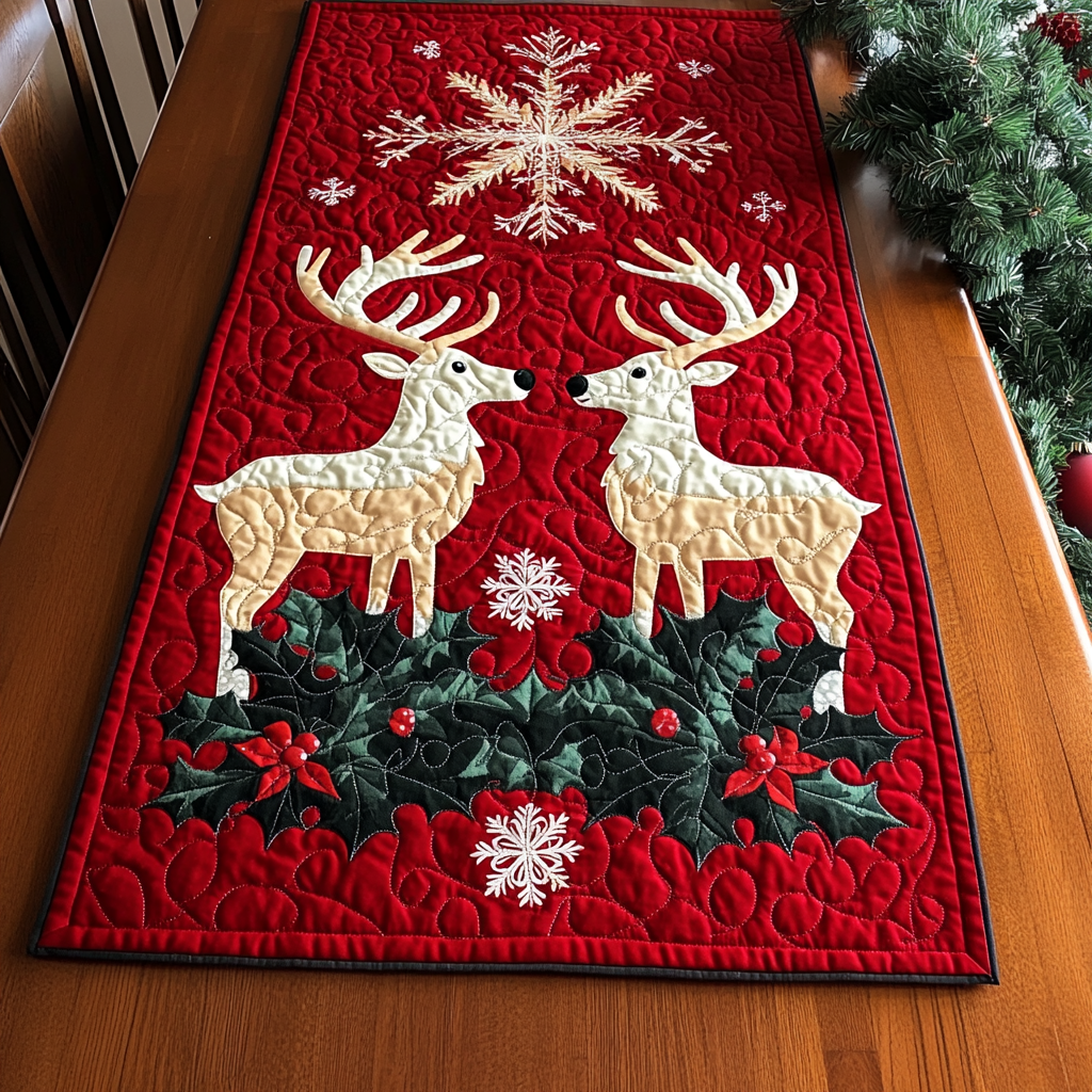 Snowbound Sleigh Quilted Table Runner NCU0DK1426