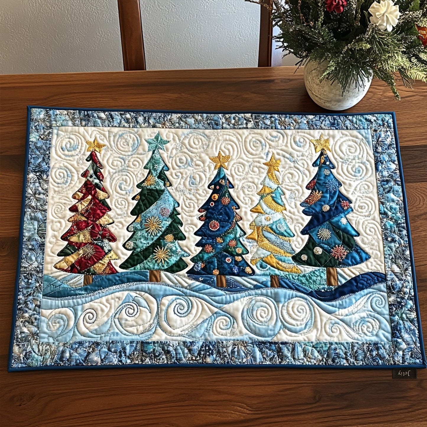 Snowflake Wishes Quilted Placemat NCU0PT1792