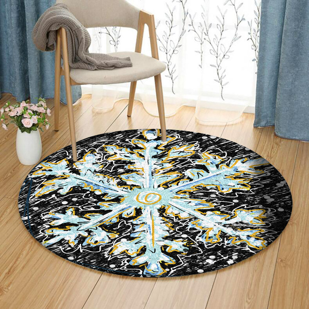 Snowflake DD2210026RR Round Area Rug