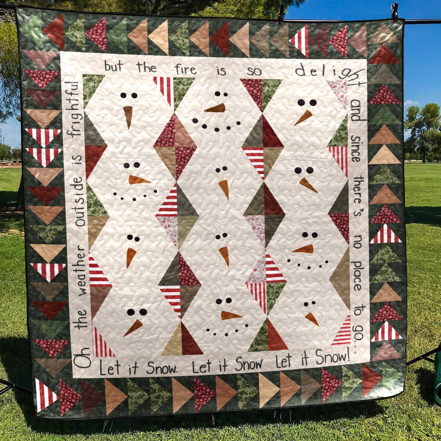 Christmas Snowman CLA11110463Q Quilt Blanket