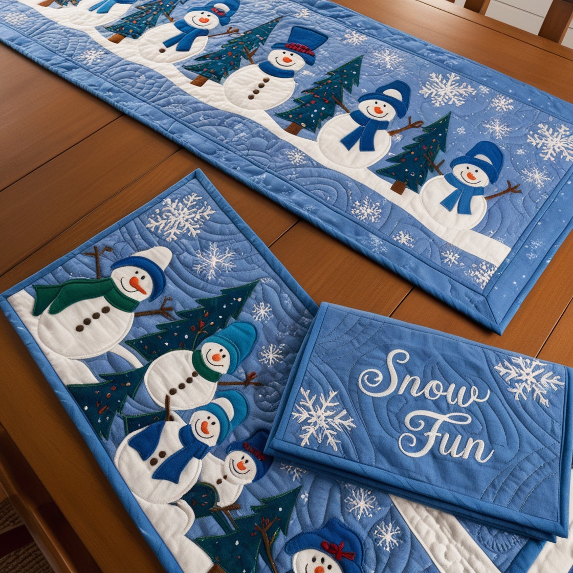 Snowman TAI121024017 Quilted Table Runner