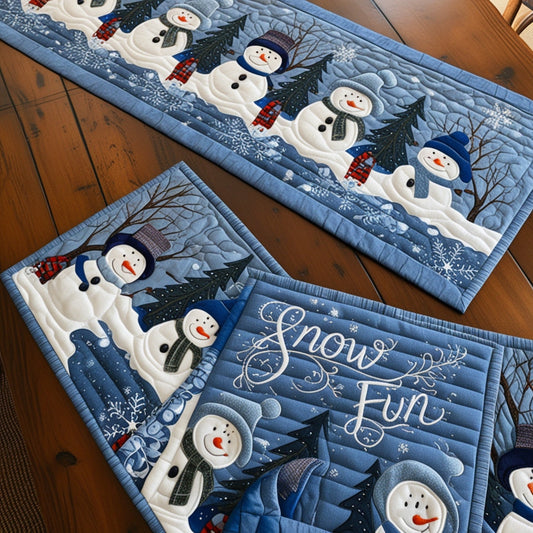 Snowman TAI121024019 Quilted Table Runner