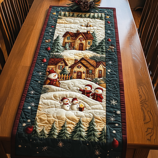 Snowman Village Quilted Table Runner NCU0VH792