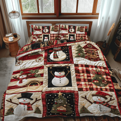 Snowmen Delight 3-Piece Quilted Bedding Set NCU0DV205