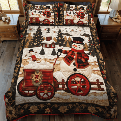 Snowmen Wonderland 3-Piece Quilted Bedding Set NCU0DV206