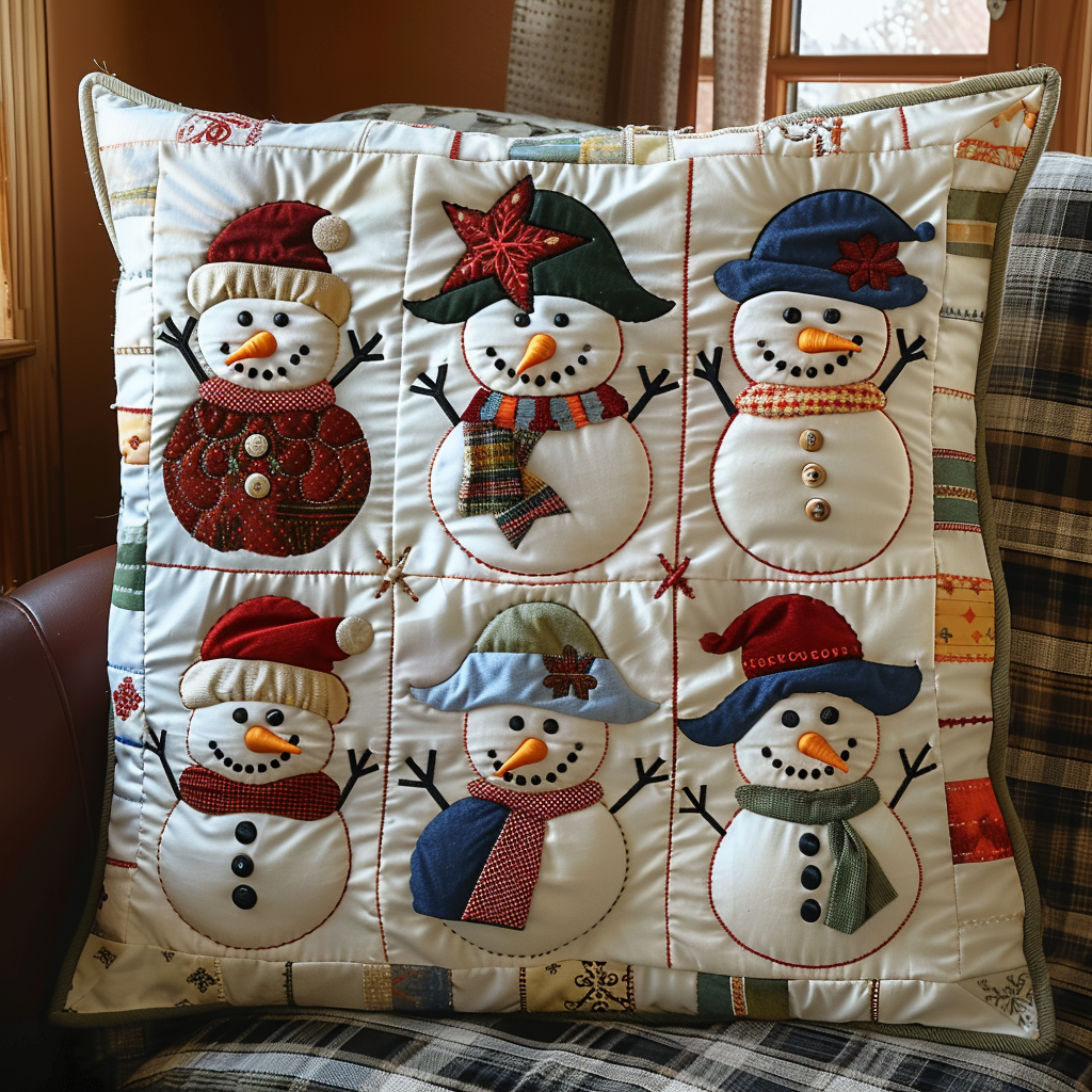 Snowy Patchwork Quilted Pillow Case NCU0NT094