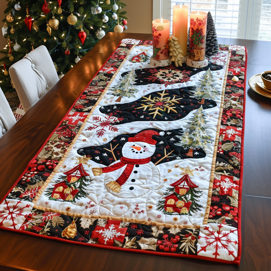 Snowy Smiles Quilted Table Runner NCU0DV255