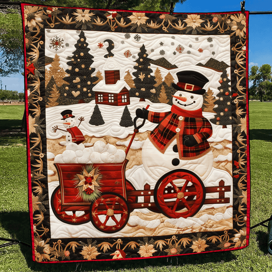 Snowmen Wonderland Christmas Quilted Blanket NCU0DV197