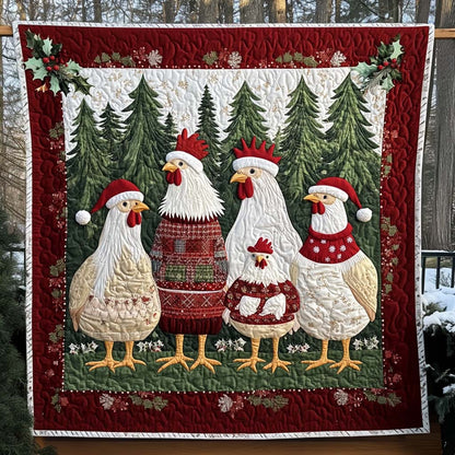 Snowy Cluckers Quilted Blanket NCU0NT1983